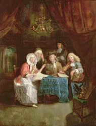 Figuras alrededor de una mesa